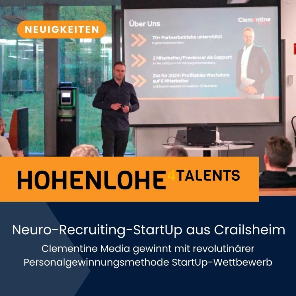 Clementine Media gewinnt Hohenloher StartUp-Wettbewerb mit revolutionärer Neuro-Recruiting-Methode